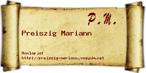 Preiszig Mariann névjegykártya